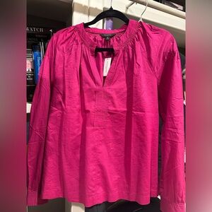 Banana Republic- Bright Pink Long Sleeve Blouse, NWT, Size Medium